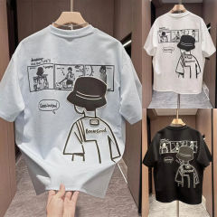 春夏新作万能フォームラウンドネック半袖メンズ刺繍プリントおしゃれシンプルトレンドTシャツトップス