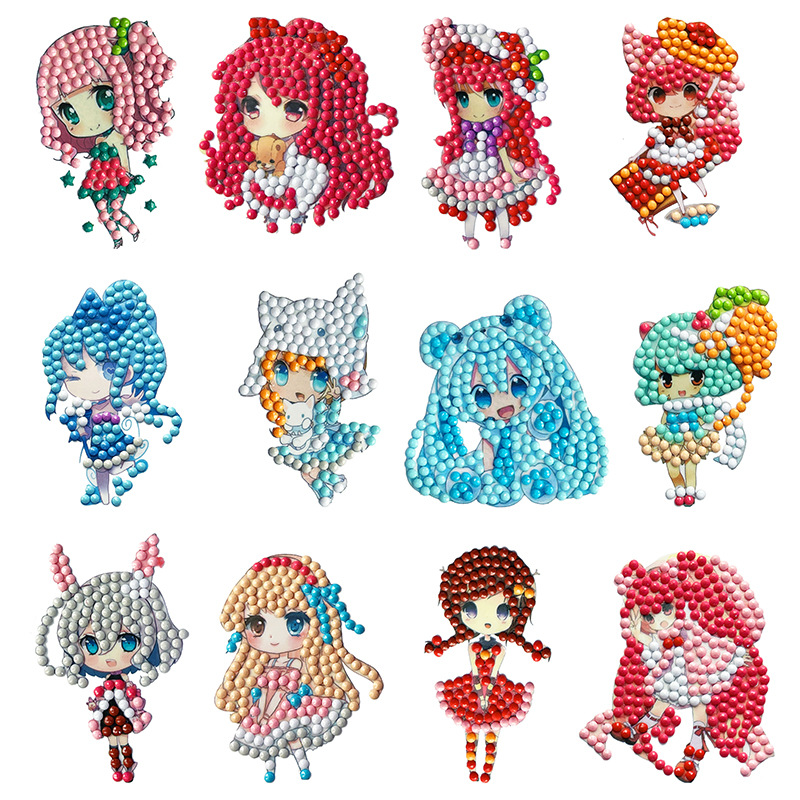 2026 nuevo 5D aleatoriamente pegatinas de diamante artesanía infantil DIY pegatinas decorativas pegatinas de refrigerador personalizados