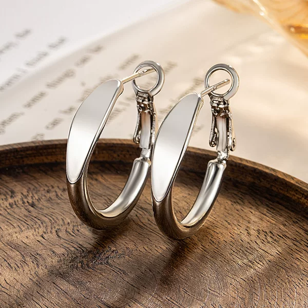 925 Silver Needle French Hoop Earrings New Fashion Niche Ear Stud Fashion Design Sugarring Ear Ring Advanced Sense Earrings