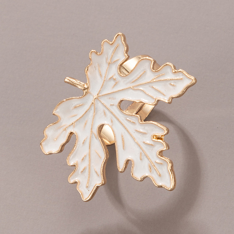 Wholesale Jewelry Simple Leaf Geometric Ring Nihaojewelry display picture 5