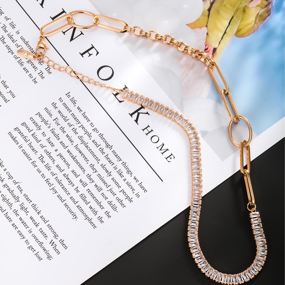 Xuking joyería transfronteriza nuevo circón costura collar de la boda Corea del Sur estilo frío personalizado clavícula cadena collar de diamantes