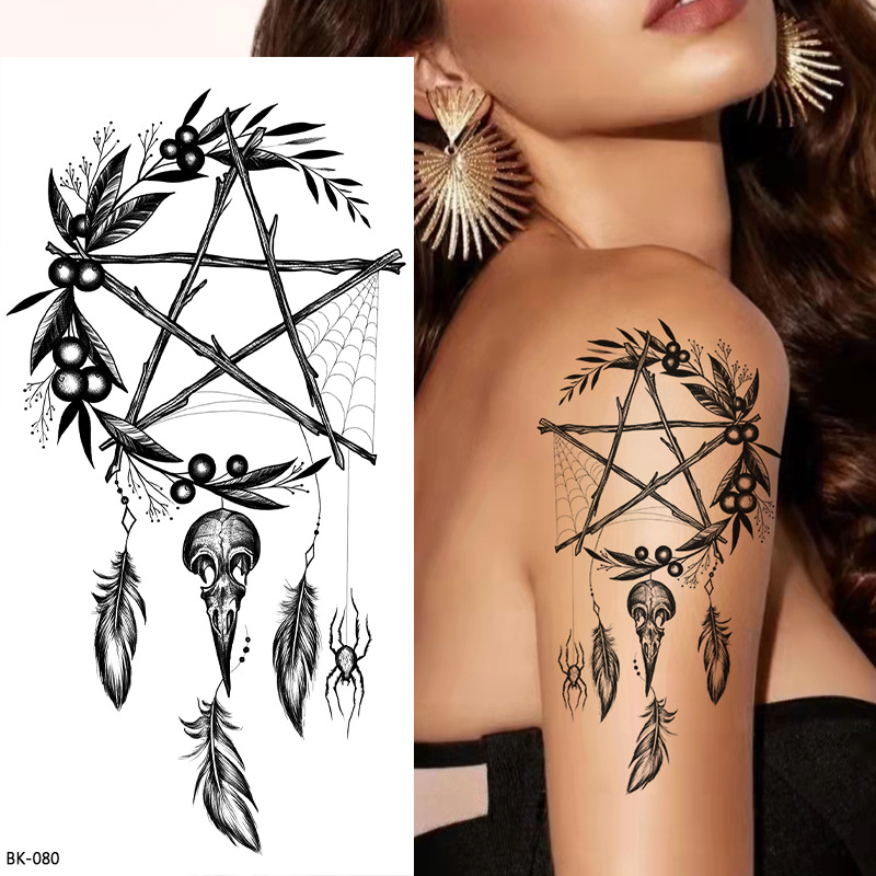 Cross-border dedicado Sketch flor tatuaje pegatinas boceto tatuaje pegatinas Rosa flor blanco y negro tatuaje de la flor