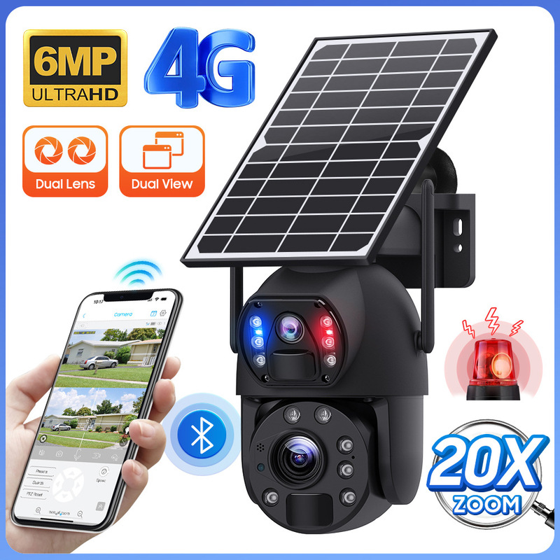 工場カスタマイズされた低電力 4G カメラ双眼 20X WIFI ズームボールマシンナイトビジョンソーラーカメラ|undefined