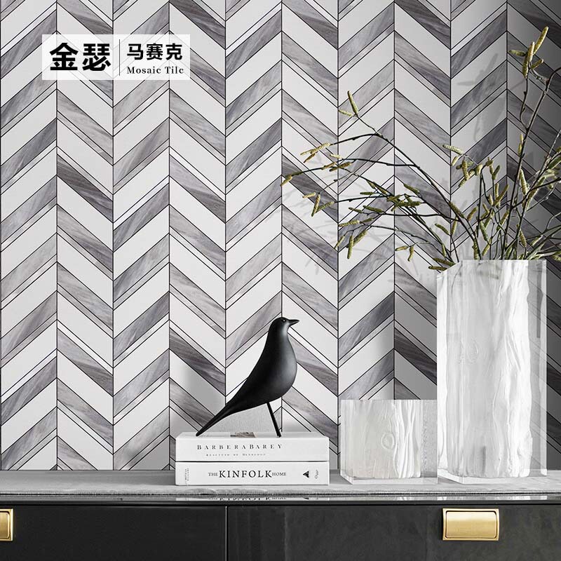 Imitation Marble Self-Adhesive Mosaic Tiles DIY Wall Tiles Aluminum Plastic Panels Bathroom Kitchen Background Wall Marble Pattern