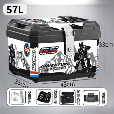 thickened design, for electric scooters and — Motorcycle trunk - alloy-lock-58l-thickened-frame-for-cyclists-includes-a-shock-absorbing-quick-release-base-plate-inner-lining-and-backrest