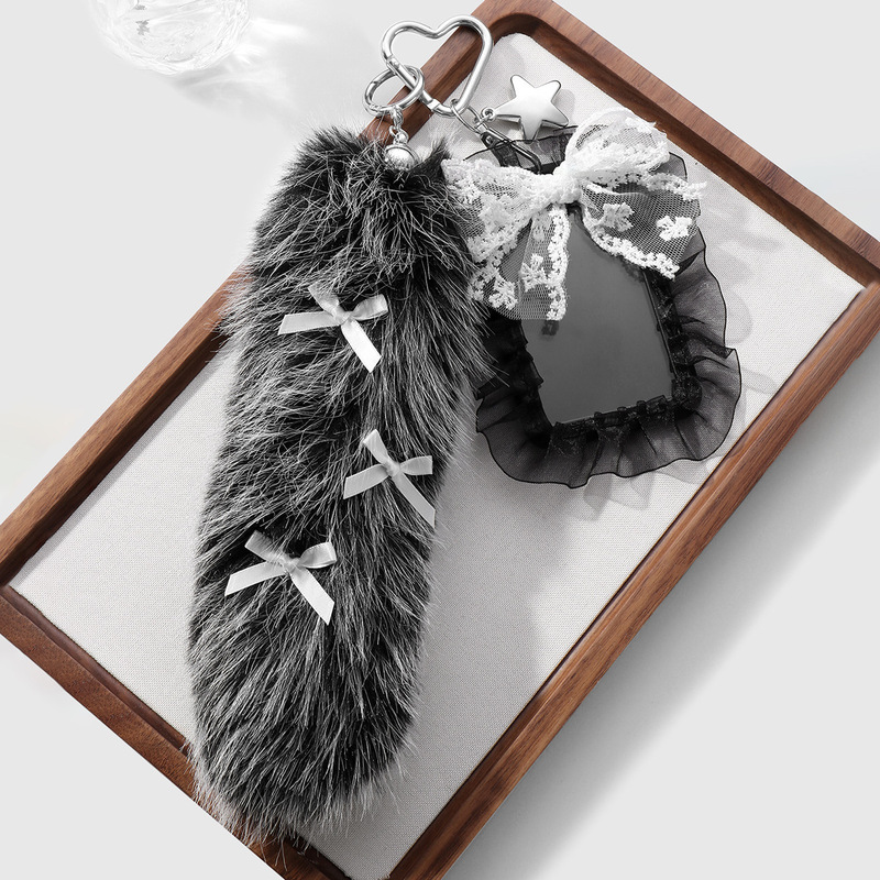 Y2K Fashion Retro Stylish Gradient Shiny Tail Lace Bow Card Card Holder DIY Keychain Bag Pendant Y2K Fashion Retro Stylish Gradient Shiny Tail Lace Bow Card Card Holder DIY Keychain Bag Pendant