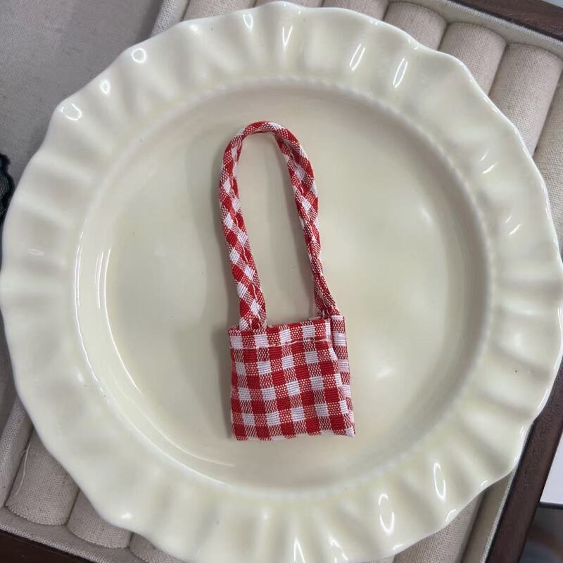 Doll Accessories Canvas Bag Cute Doll Clothes Small Bee Red Plaid Small Crossbody Bag Accessories