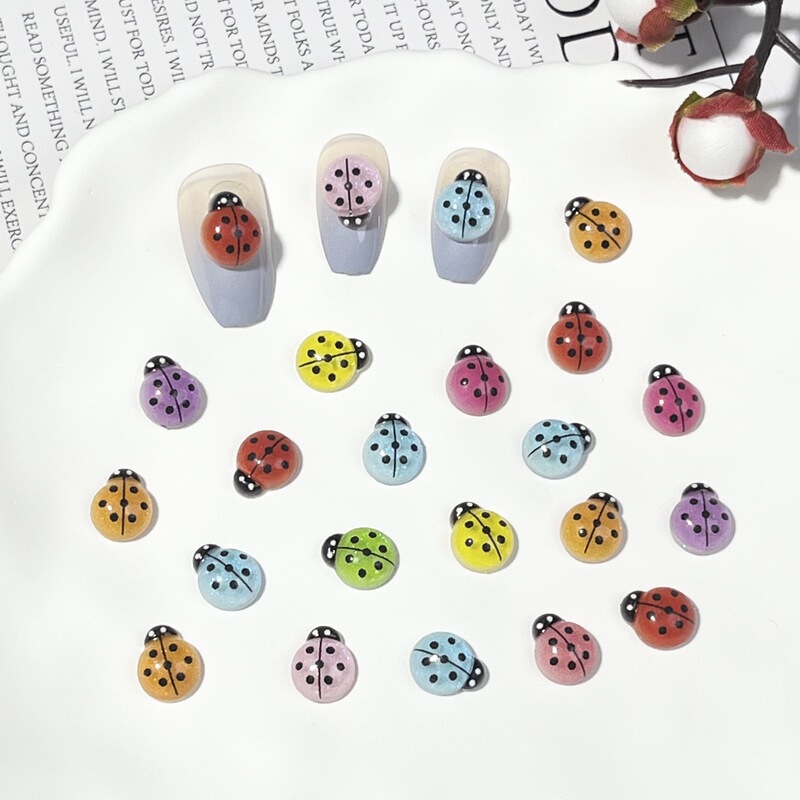 Cross-Border Hot Selling Seven-Star Ladybug Nail Art Jewelry Cute Mini Insect Resin Cartoon Accessories DIY Nail Decoration Cross-Border Hot Selling Seven-Star Ladybug Nail Art Jewelry Cute Mini Insect Resin Cartoon Accessories DIY Nail Decoration