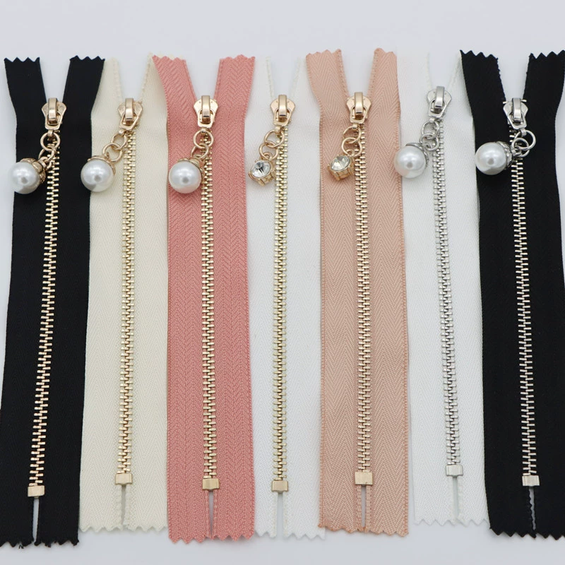 Golden chain with zipper handmade, bag, accessories pearl, DIY