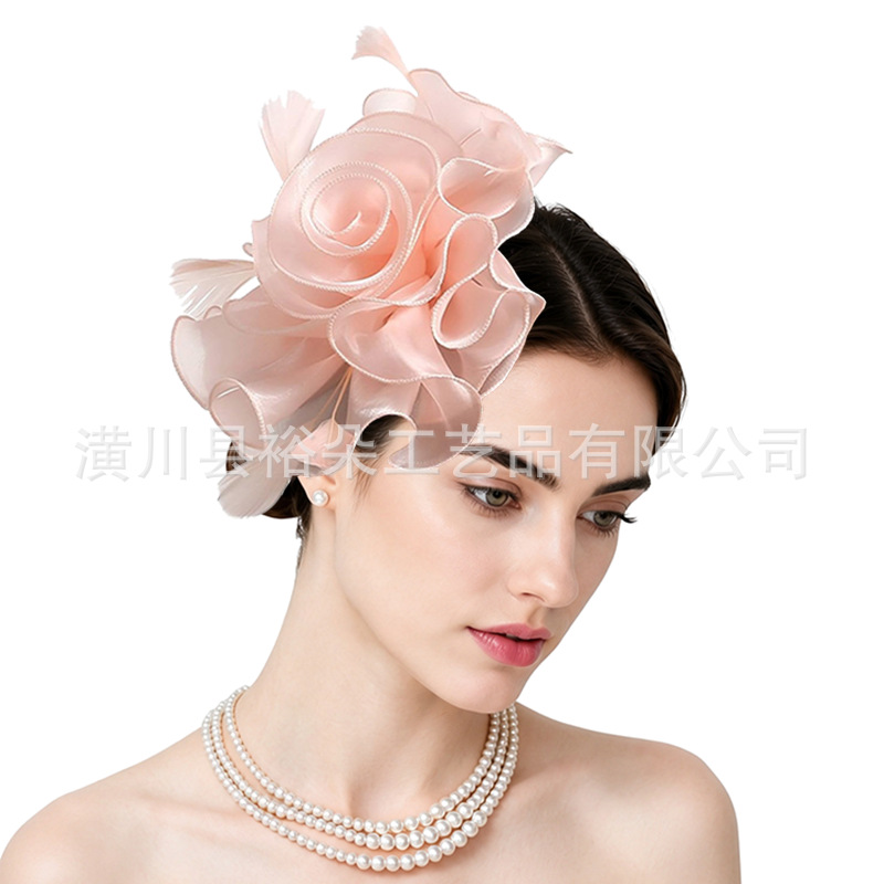 Amazon's best-selling bridal floral headwear for parties, performances, hair clips, head flowers, horse racing festivals, banquet hair accessories wholesale