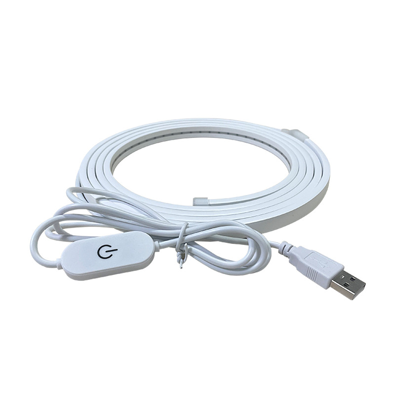 (2개) LED 빛 5V 실리콘 유연한 네온 라이트 스트립 USB 스위치 배터리 상자 메이크업 미러 분위기 선형 빛 방수