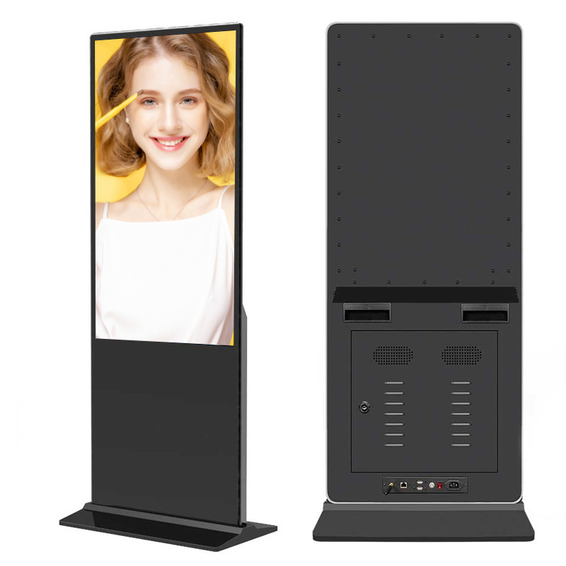 43 pulgadas máquina de publicidad vertical personalizada alta definición piso táctil todo en uno pantalla LCD hotel máquina de publicidad de red