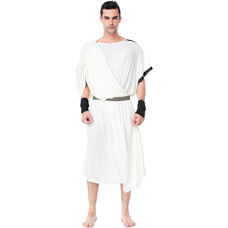 European and American Style Ancient Greek God Costumes, Men's and Women's Roman Toga Dresses, Halloween Themed Party Stage Costumes