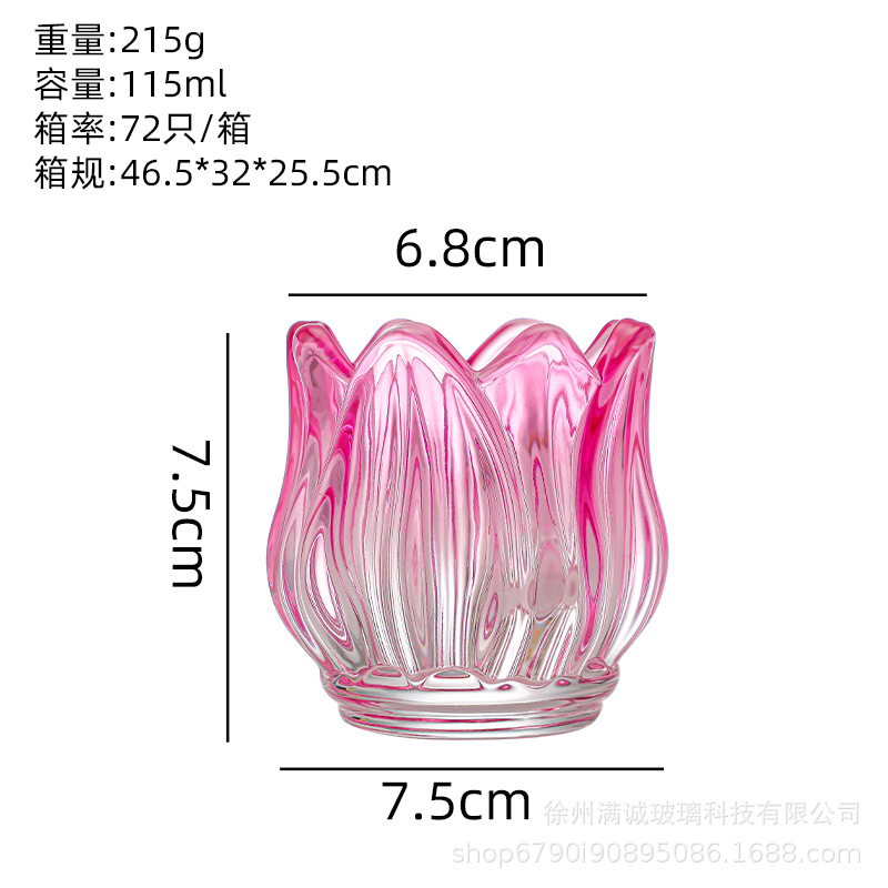 Transfronterizos de alta gama tulipanos candelabro de vidrio aromático lámpara de atmósfera accesorios de boda ornamentos de cena a la luz de velas accesorios de disparo