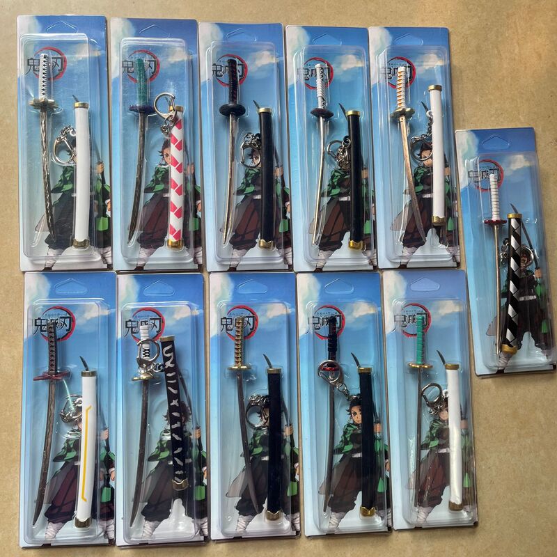 Anime Demon Slayer: Kimetsu No Yaiba Sword Sheath One Piece Peripheral Weapon Model Sheath Keychain Pendant Ornament Toy Gift