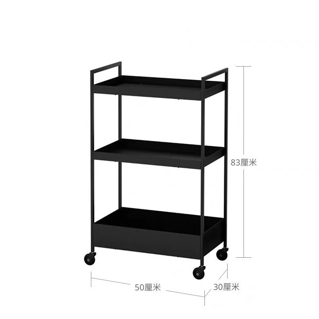 5030 three-layer black storage trolley