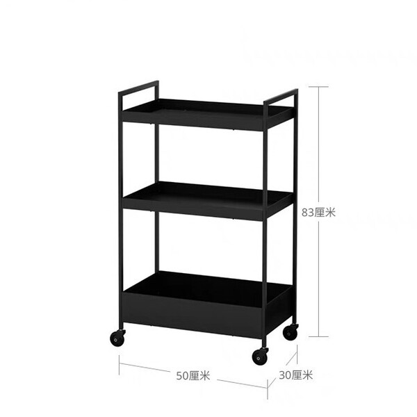 5030 Kitchen and Bathroom Storage Rack, Simple Hot Pot Cooking Rack, Living Room Snack and Seasoning Mobile Iron Art Storage Cart