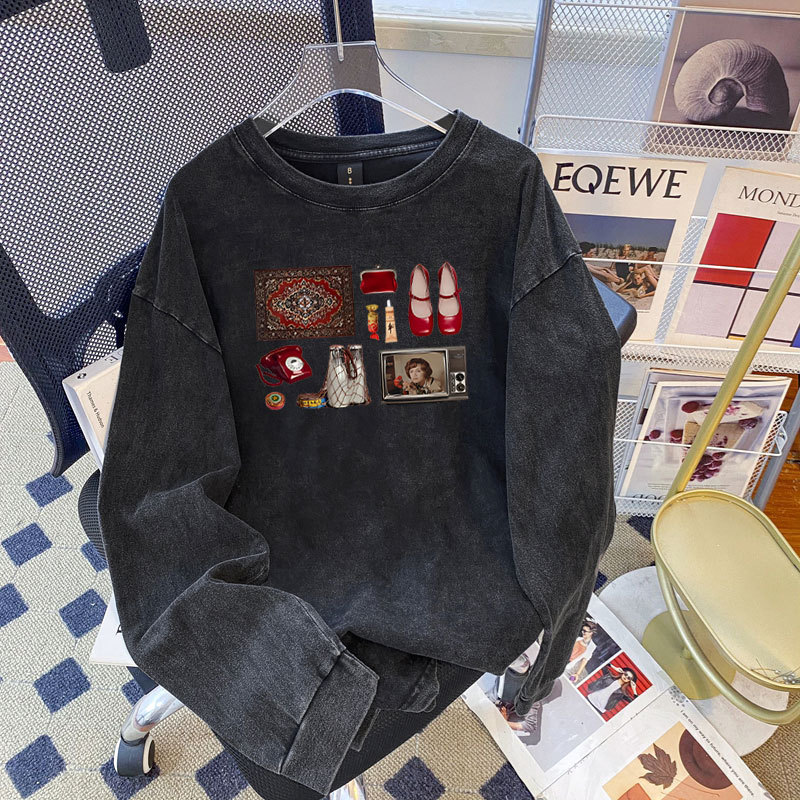 Summer Lady Casual Simple Fun Printed T-Shirt Y2K Oversized