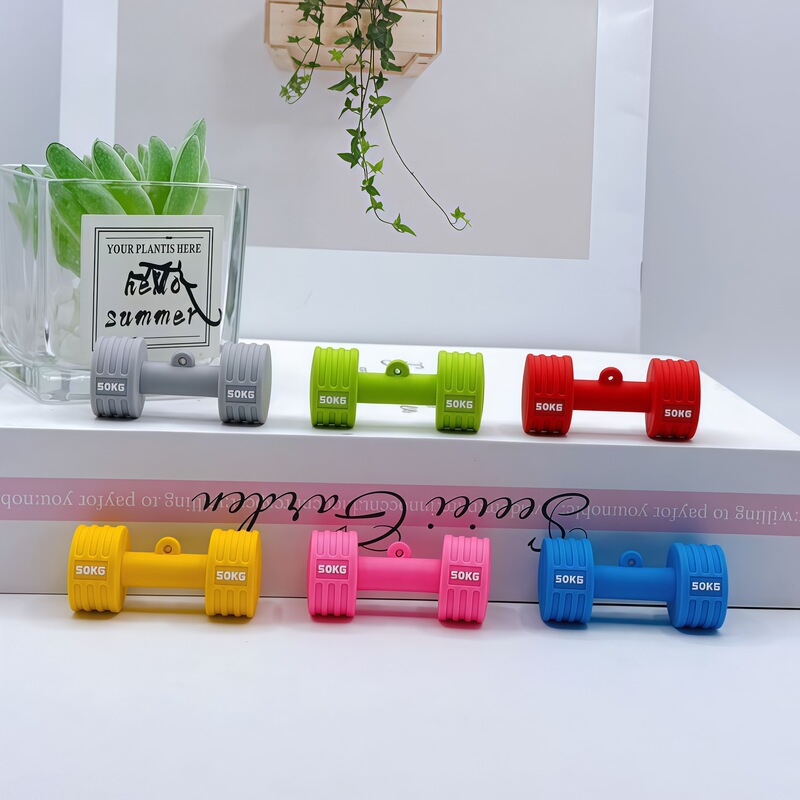 Sports Style Fitness Keychain Creative Personalized Dumbbell Gym Equipment Gift Pendant Wholesale