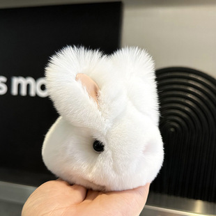 Rex Rabbit Fur Jade Rabbit Car Keychain Pendant Ins Cyber Celebrity Plush Rabbit Doll Doll Bag Pendant