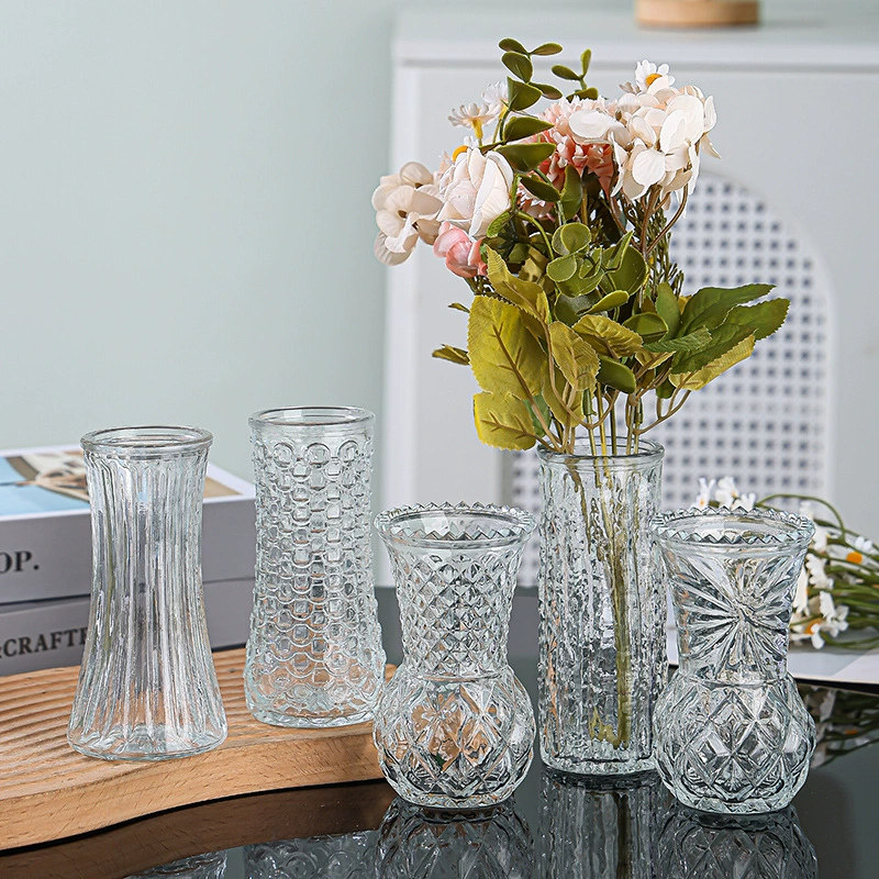 Ваза украшение гостиной с цветочным стеклом прозрачная легкая роскошь высокого уровня воды лилии розы гидропонные цветы