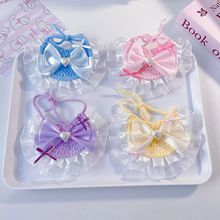 宠物猫咪可爱围兜狗狗蝴蝶结爱心口水巾公仔娃娃编织围脖装饰配饰