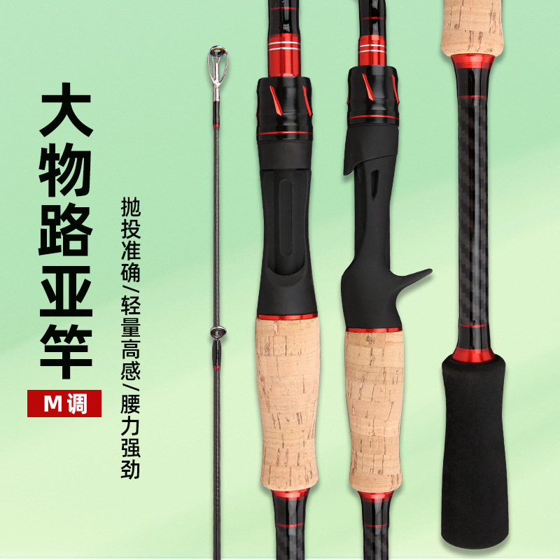 Nuevo carbono Luya Varilla 1,8-2,4 M ajustable plug-in de largo alcance Polo oblicuo boca Negro caña de pescar artes de pesca al por mayor