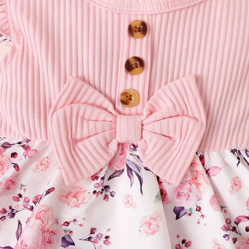 Ins-style Amazon infant and toddler spring and summer bestseller girl baby sleeveless floral print triangle rash guard dress