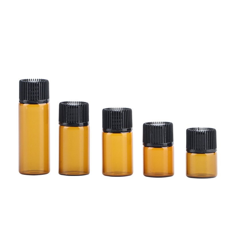 茶色精油瓶 1ml-5ml精华原液小样分装瓶 化妆品玻璃瓶 螺口精油瓶|undefined