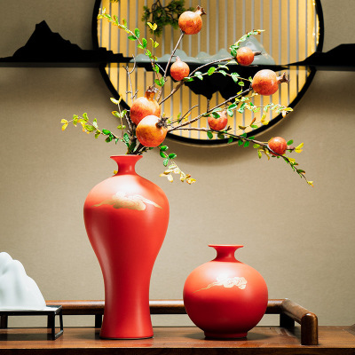 Chinese Red New Chinese style vase flower arrangement Floral organ marry Jubilation Home Furnishing decorate Decoration a living room Entrance table a decoration