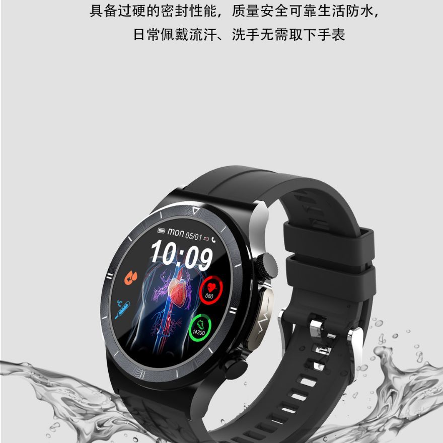 Nuevo reloj inteligente T30 ECG no invasivo de glucosa en sangre Frecuencia Cardíaca oxígeno en sangre monitoreo de la salud del sueño Bluetooth llamada Deportes