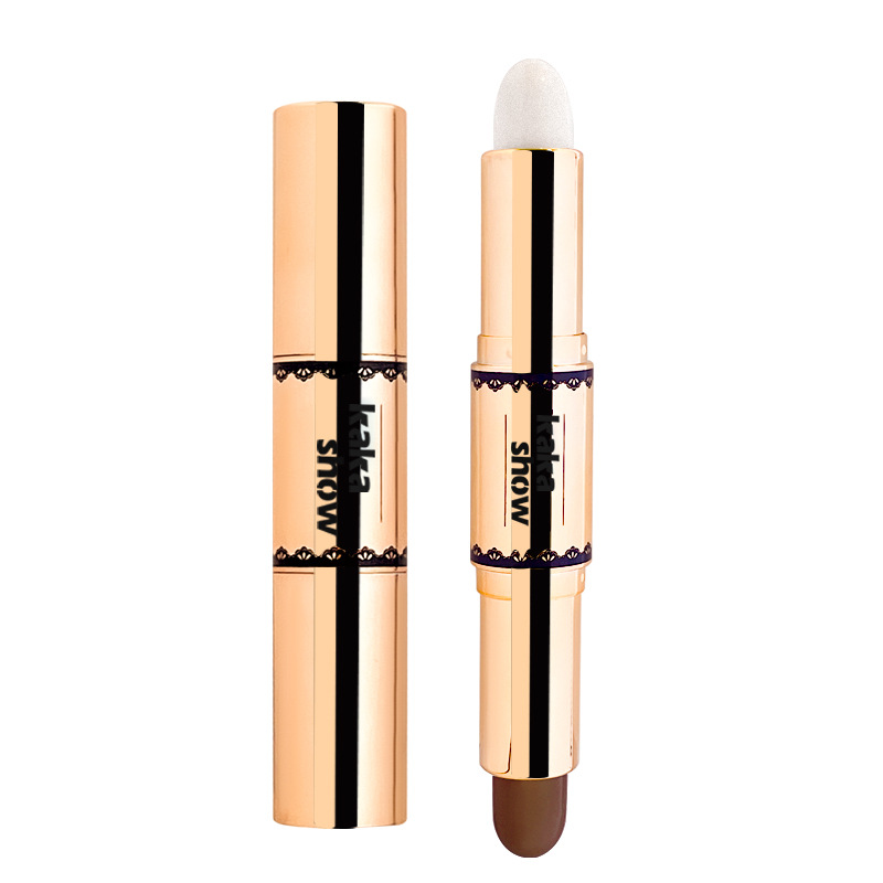 kakashow Two-Tone Highlighter Stick Embellish BrighTening Highlighter Stick Double Head Natural Waterproof Concealer Makeup Wholesale