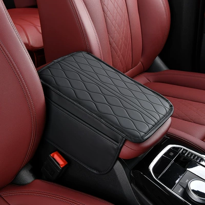 [High Frequency] Car Sponge Armrest Box Pad Upgrade Side Storage Pocket Central Armrest Box Protective Pad Cover (Armrest box pad) - high-frequency-single-layer-storage-pocket-black