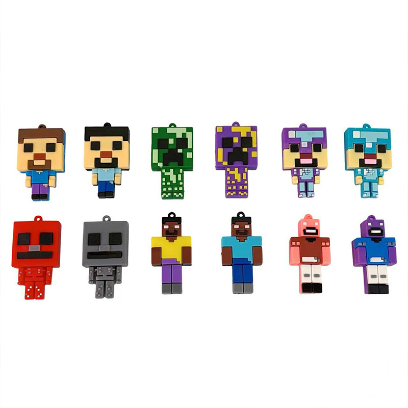 クリエイティブな売れ筋の Minecraft 周辺機器 Minecraft キーホルダー スクールバッグ ペンダント 漫画バッグ ペンダント 人形|undefined