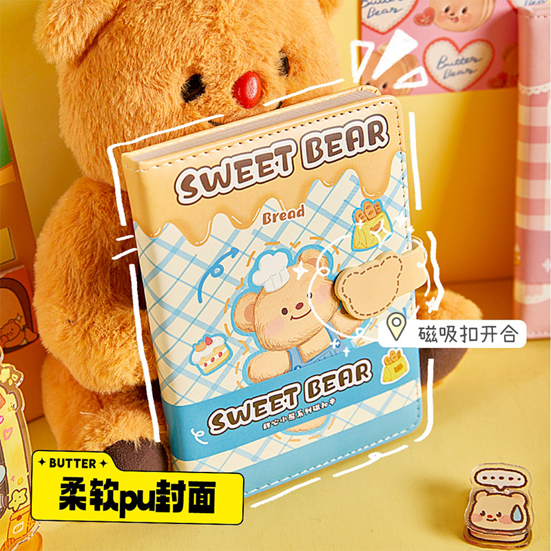 Cuaderno de mano caricatura portátil portátil cuaderno de notas de chicas cuaderno de notas suave pu lindo diario