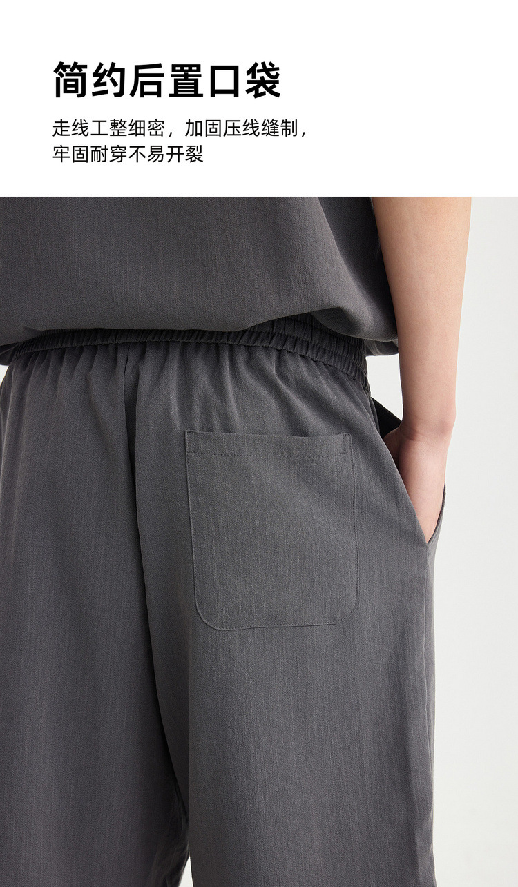 Quần short nam ống thẳng công sở cạp chun dáng 5 phân — đen chi tiết 6