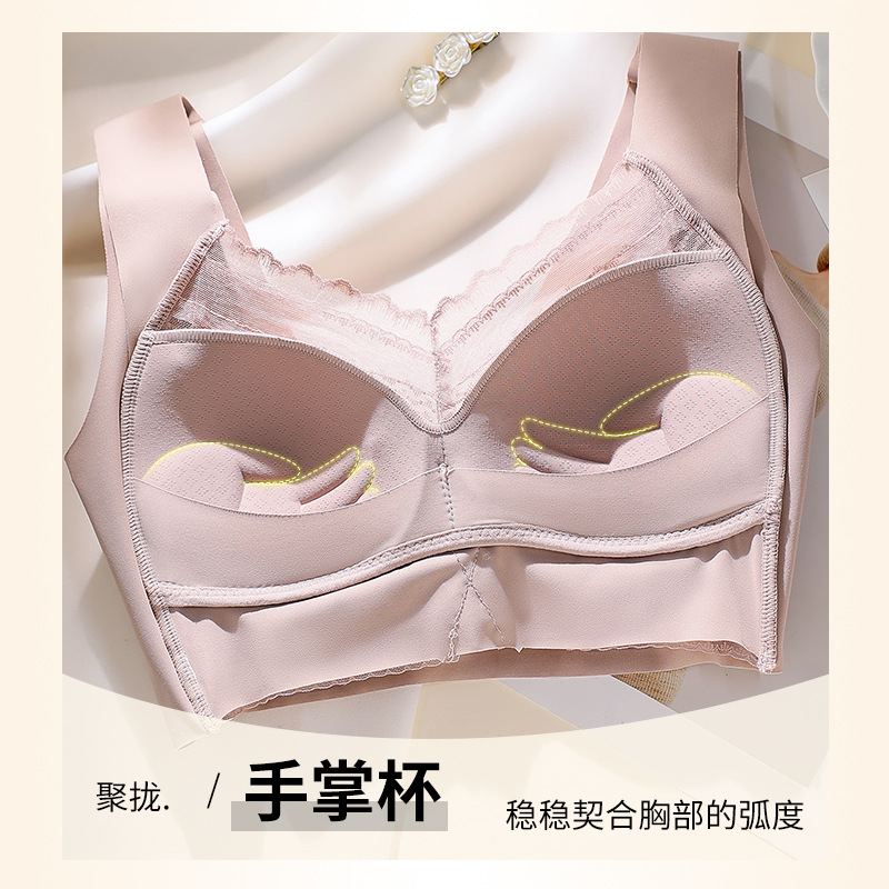 Ropa interior de encaje sin costuras sin sujetador de copa fija sin anillo de acero