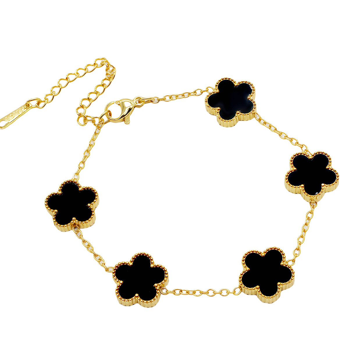 五叶草手链钛钢不掉色轻奢高级感女简约气质百搭小众彩金首饰批发