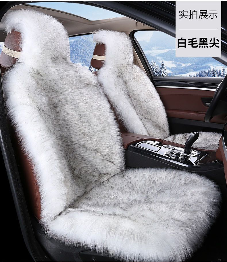 Cross-border imitation wool car seat cushion autumn and winter front row single seat plush single-piece cushion seat cover supplies factory