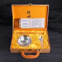 百福碗筷三件套旅游纪念礼品银勺子银筷创意镀银镀金属工艺品礼品
