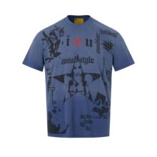 WT635美式街头中性高级感夏季卡通印花图案设计男式合体型短袖T恤