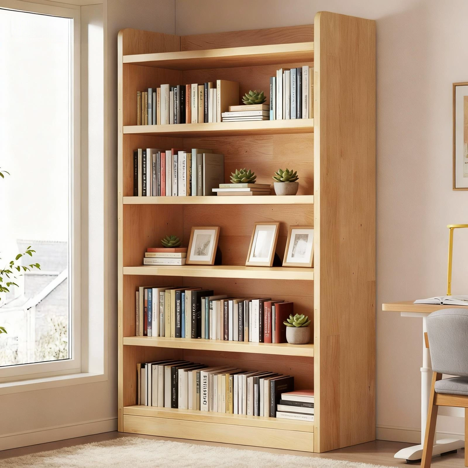 Книжный шкаф из массива сосны, настенный и напольный, многофункциональный стеллаж для хранения, для дома и студенческого общежития, библиотечный шкаф для хранения книг