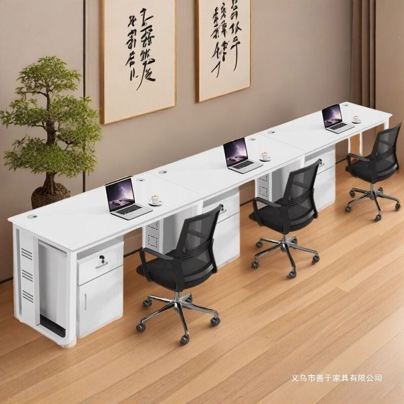 Table Set for Home Use, Simple Long Table, Office Desk, Desk and Chair Set, 2 Desks, Computer Desk, Rectangular Desk for Employees Table Set for Home Use, Simple Long Table, Office Desk, Desk and Chair Set, 2 Desks, Computer Desk, Rectangular Desk for Employees
