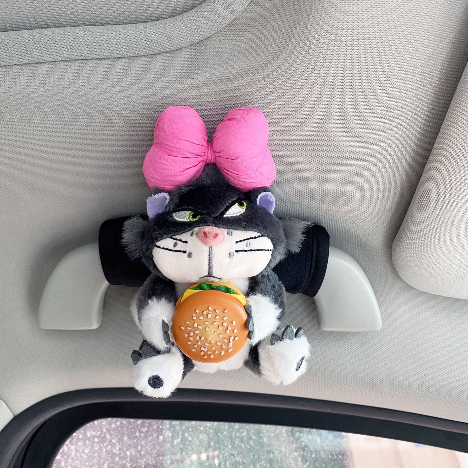 Caricatura encantadora Lucifer mango de coche cubierta de protección universal para niñas artículos de decoración interior guantes de techo
