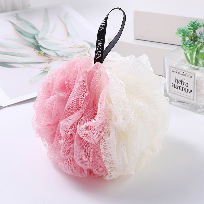 Large bath ball bath flower fine mesh 180 mesh soft bath ball foaming mesh bath strip manufacturer bath flower bath towel factory