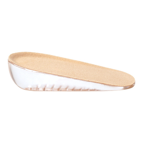 Wholesale invisible inner height increasing insole silicone half size pad soft height increasing insole for men and women pu plus velvet insole
