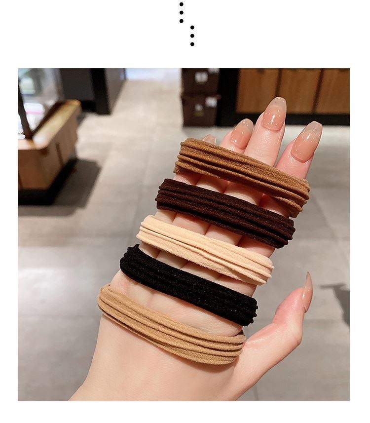 Hair Ring Hair Rope High Elastic Rubber Tendon Women's Hair Tie Adult Seamless Thickened Thick Hair Simple Hair Tie Headwear Hair Rope