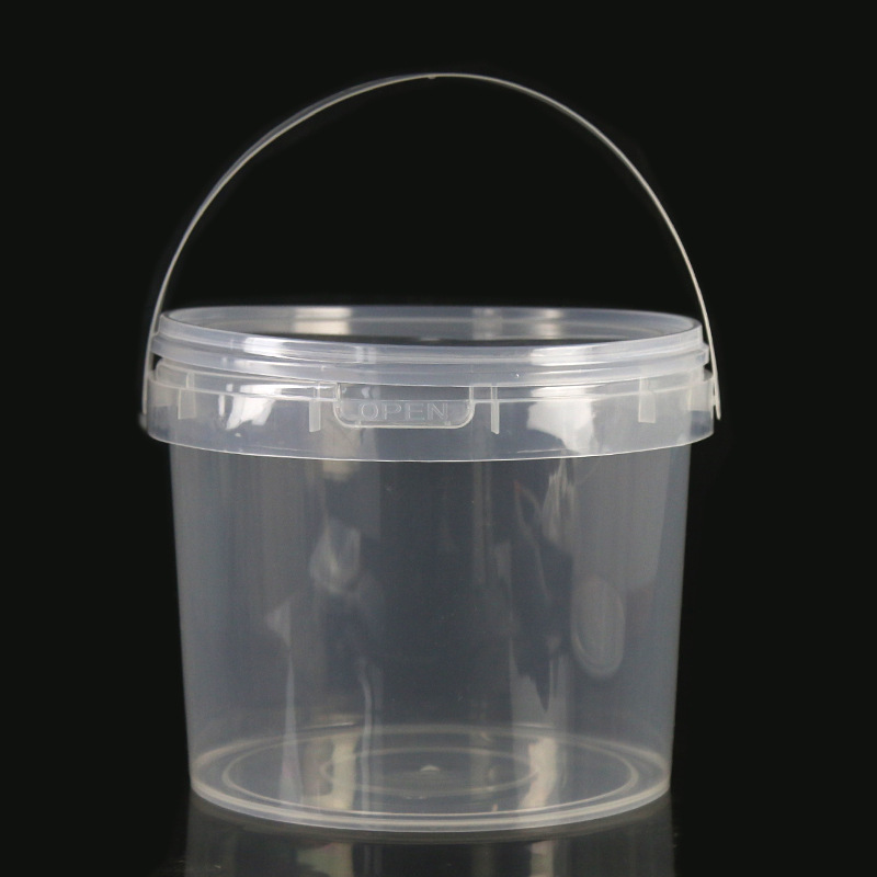 Factory sales transparent plastic barrel lobster packaging barrel 5kg water barrel jam barrel food barrel with lid 5 liter round barrel packaging barrel