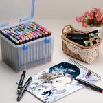 Маркер, портативная сумка для хранения, сумка-органайзер, пенал, настольная коробка для хранения, 168 цветов