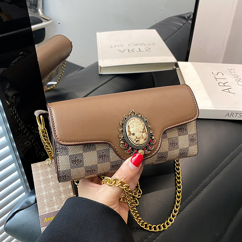 Borsa quadrata piccola testa di sole all-match transfrontaliera tendenza moda europea e americana borsa diagonale monospalla di lusso di fascia alta di fascia alta_voghion.com